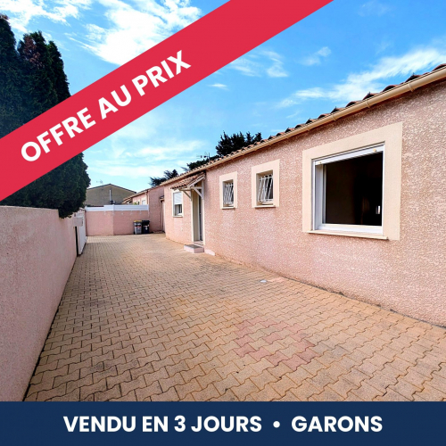 VENDU EN 3 JOURS ET AU PRIX - GARONS : Maison de plain pied de type 4 de 89 m2